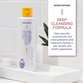 Seven Potions Hair Shampoo for Men – Deep Cleansing Hair Wash Formula For Healthier, Fuller Hair – Great For All Hair Types – Natural, Vegan, Cruelty Free – Daily Energizing (250ml)