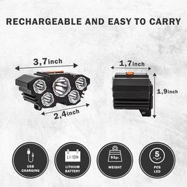 2 Pack Rechargable Headlamp, Led Head Lamp with 3 Modes, Waterproof Head Lights For Forehead, Hard Hat Light, Adjustable Head Flashlight For Adults, Bright Coast Headlamp for Outdoor Camping, Hiking, Running