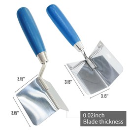 SUGOOE 2 PCS Drywall Corner Tool Set Stainless Steel Inside & Outside Corner Knife for Concrete, Plaster & Bricklaying