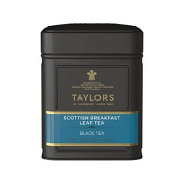 Taylors of Harrogate Scottish Breakfast, Black Tea, Loose Leaf, 4.41 Ounce Tin Caddy, Strong, Malty and Full, Caffeinated, Premium Whole Leaf Tea