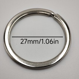 ZMQPAKL 20PCS Key Rings Key Chain,Key Rings for Car Keys,(1.06in/27mm),Stainless Steel Split Ring Keychain