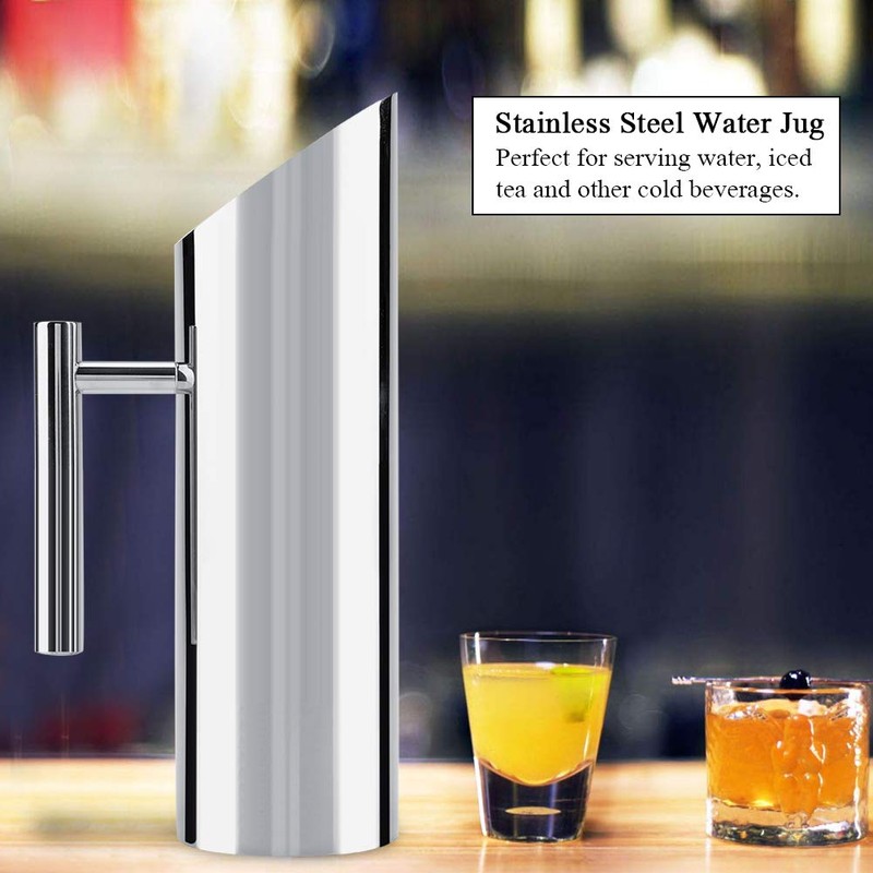Stainless Steel Jug Cold Drink Pitcher with Ice Guard Cold
