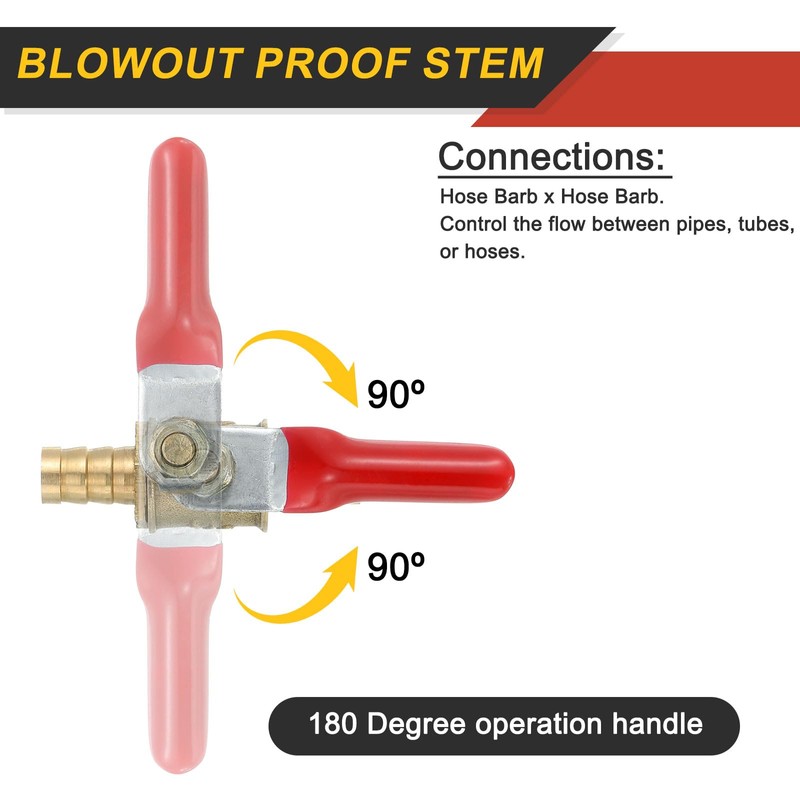 sourcing map 4Pcs Brass Water Mini Ball Valve Shut Off