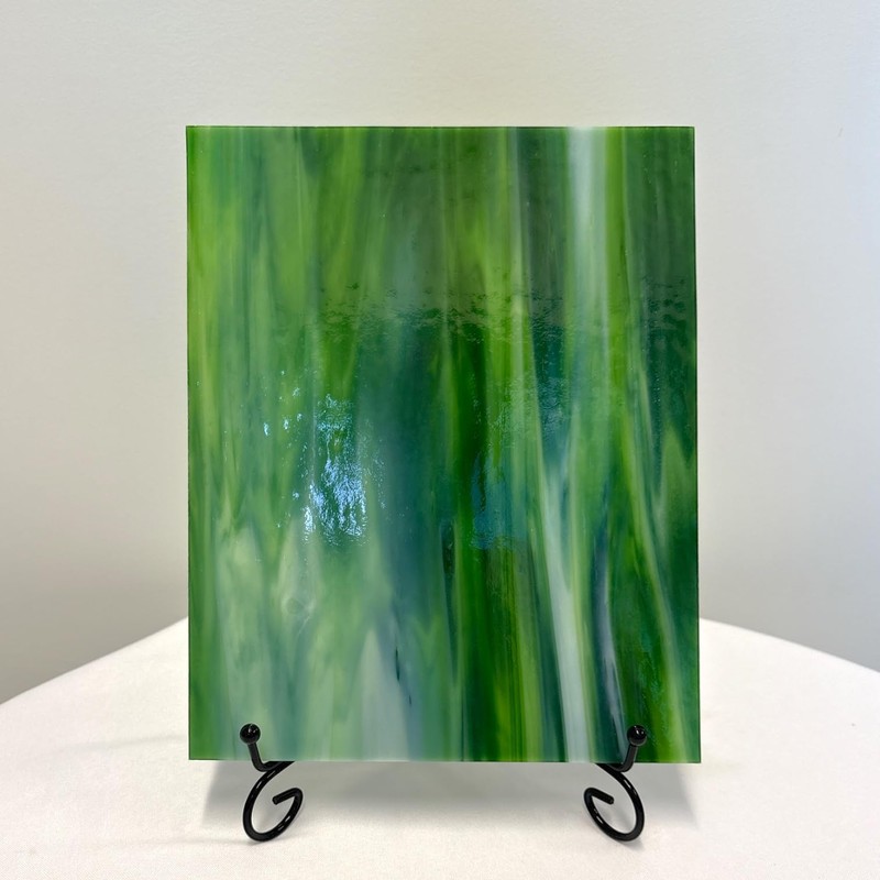 Wissmach Stained Glass Sheet: Dark Green Dense Opal (8"x12"-1 Sheet)