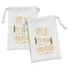 Ambesonne Adventure Cartoon Fabric Pouch Set of 2, Say Yes