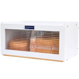 ETMI White Bread Box for Kitchen Countertop - Large Modern Bamboo Bread Box Kitchen Storage Box