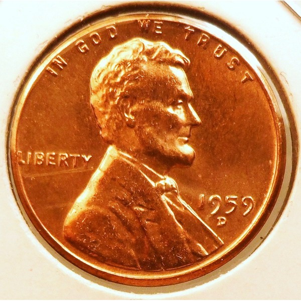 Uncirculated 1959-D Lincoln Cent -- First Year Issue!
