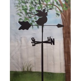 Angel Garden Style Weathervane Wrought Iron