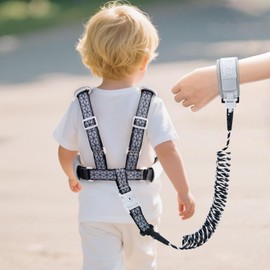 Toddler Leashes + Anti Lost Wrist Link for Kids, 4 in 1 Kid Harness Backpack Leash for Girls Boys, Reflective Kids Anti Lost Leash Cute Baby Harness Belt Strap Foldable Child Safety Leash for Park Zoo