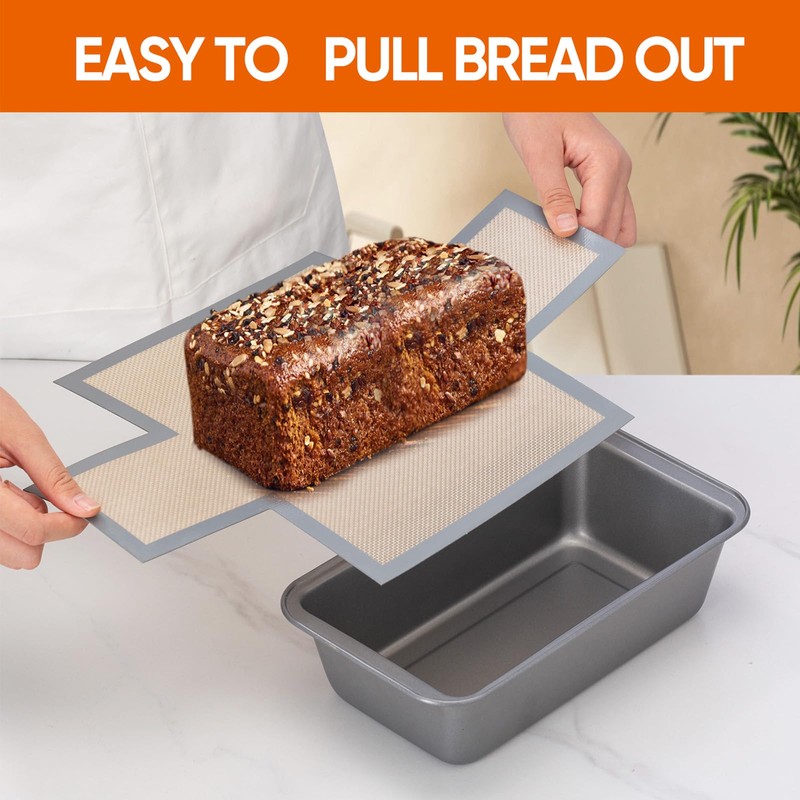 Silicone Bread Loaf Pan Liners, 2 pack Nonstick and Reusable
