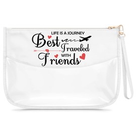 Friendship Gift for Women Clear Makeup Bag Gift for Best Friend Friendship Cosmetic Bag for Teen Girls Graduation Present for Her Friend Bff Female Bestie Christmas Birthday Present for Sister