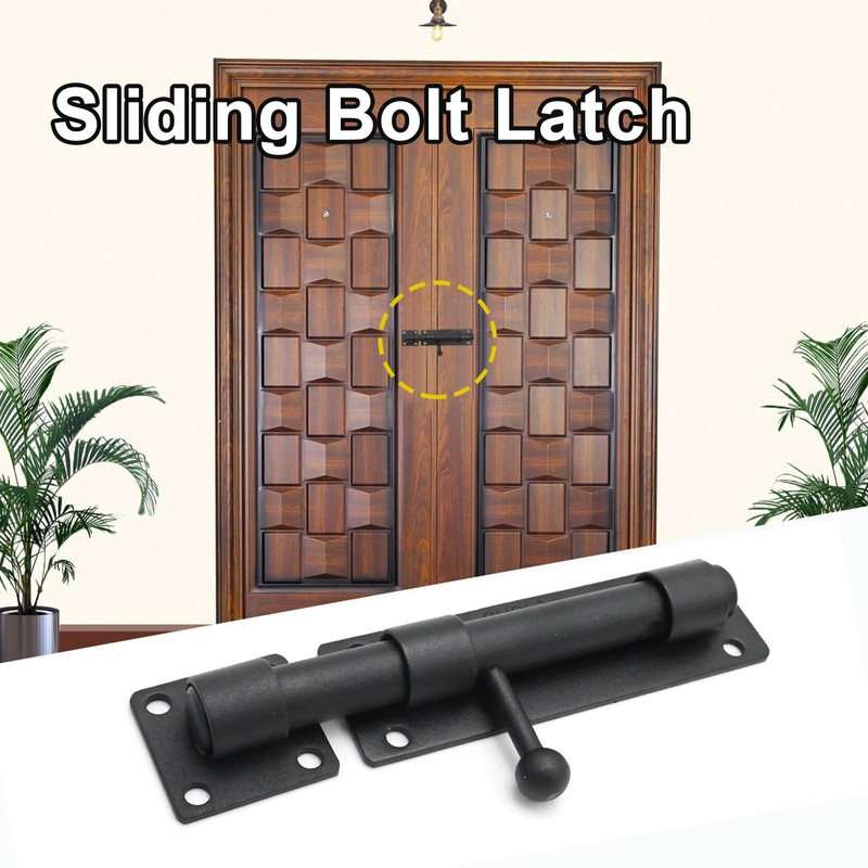 Anxingo Sliding Bolt Latch, Large Sliding Door Lock Latch with