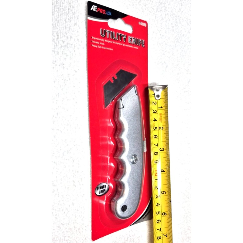 ATE ONE UTILITY KNIFE WITH BLADE FINGER GRIP ABS HANDLE