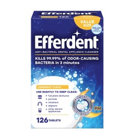 Efferdent Overnight Whitening Cleaner Tablets For Retainers Dentures 126 Count