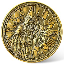 Memento Mori Challenge Coin - Motivational Death Skull Zinc Alloy Coin, 1.57 Inch, Inspirational Live Fully Design, Perfect for Collectors and Gift-Giving ﻿ ﻿