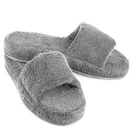 EUROPEAN SOFTEST Men's and Women's Cozy Memory Foam Soft Premium 100% Turkish Terry Cotton Cloth Open Toe Spa House Indoor Slippers