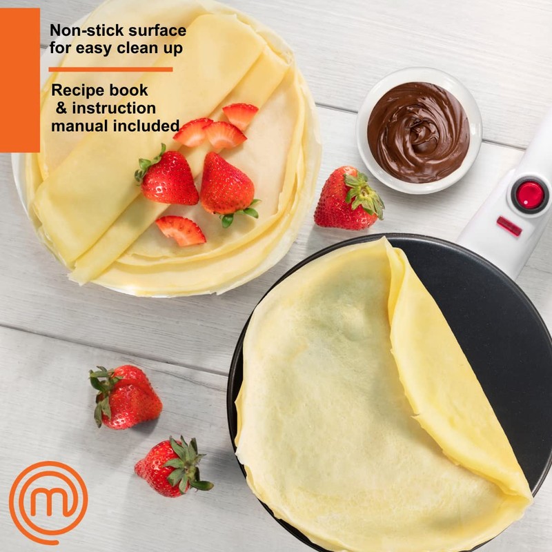MasterChef Cordless Crepe Maker with Non-stick Dipping Plate plus Electric