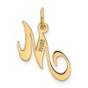 Unbranded 10K Yellow Gold Small Fancy Script Initial M Charm