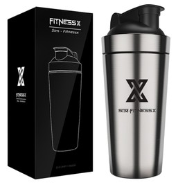 X SIM FITNESSX Shaker Stainless Steel 700 ml Sports Fitness C Shaker Yoga Gym Shaker Bottle Mixer (Vacumm Shaker 700 ml)