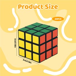 Mini Rubix Cube 3x3, 20PCS Mini Puzzles For Party Bags, Educational Toys Gift, Classroom Rewards, Party Favors, Travel Entertainment, Cognitive Development Exercises