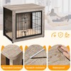 Topeakmart 27.5″ Dog Crate Furniture with Cushion Wooden Dog Crate