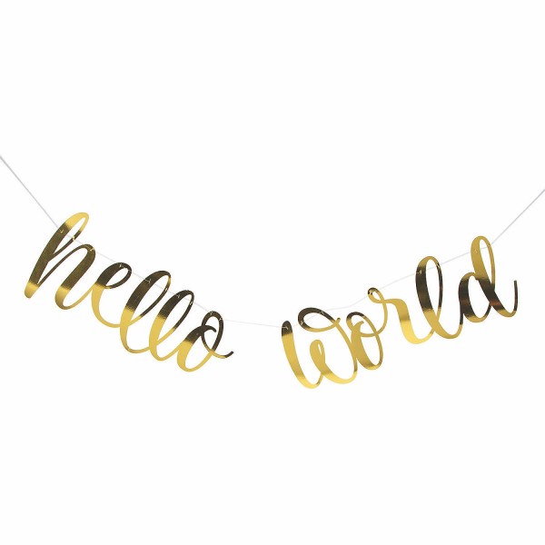 Fun Express Hello World Banner, Party Decor, 1 Piece