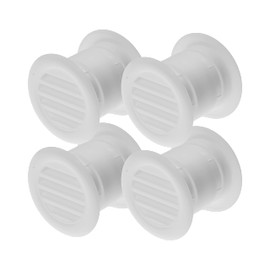 Vent Systems 1.5" Inch Pack of 4 White Door Air Register - Two Sided Door Louvers - Mini Circle - Ventilation Grille - Indoor Vent Grates - Bathroom, Cabinet, Garage Through The Door Vent Cover