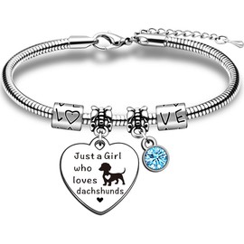 JMIMO Dachshund Bracelet Dachshund Gifts for Girls Dachshund Lover Gifts Just A Girl Who Loves Dachshunds