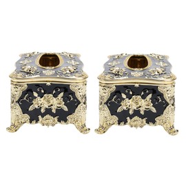 SHOWERORO 2pcs European Style Tissue Box Holder Decorative Paper Towel Organizer for Home Office Car Easy to Clean and Store Stylish Design for Living Room Bathroom Restaurant