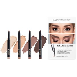 Xtreme Lashes Glideshadow Long Lasting Eyeshadow Stick Matte Neutrals Quad Collection, Chocolate, Sienna, Caramel, Nude, Lightweight Cream to Powder Makeup, No Fallout, Lash Extension Safe