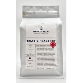 Smokin Beans 2-Pound Brazil Peaberry Freshly Roasted Coffee, Semi-Washed Processing, Full City Roast, Premium Whole Bean Specialty Coffee
