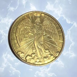 Vintage Guardian Angel Protection Blessing Token Coin Baptism Gift Metal