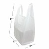 100 White Plastic Carrier Bags – Vest-Style with Handles for
