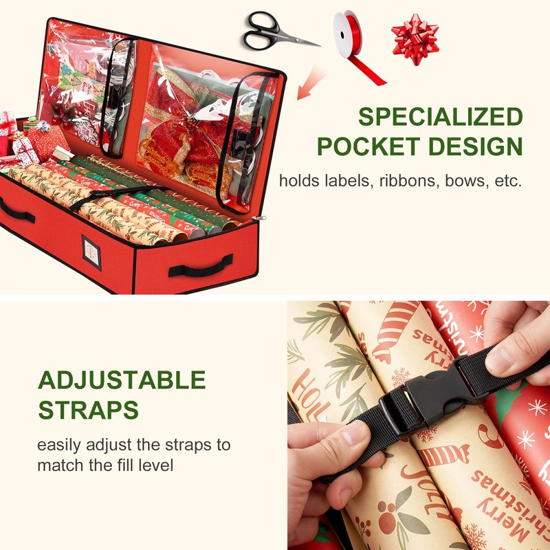 HikooLSS Wrapping Paper Organizer Storage Container 600D Heavy Duty Tear