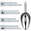 12 Ounce Ice Scoop Set of 2, E-far Stainless Steel