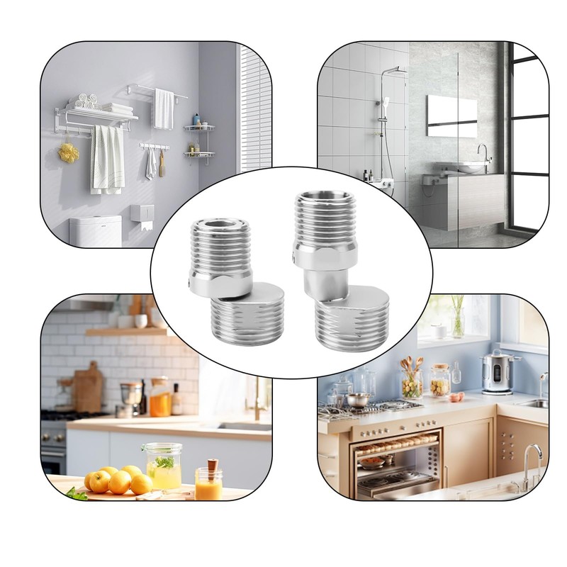 HERKINDNESS S Stainless Steel Connector, Pack of 2 Shower Tap