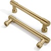 khtumeware 2 Pack Brushed Brass Cabinet Pulls 4 Inch(102MM) Hole
