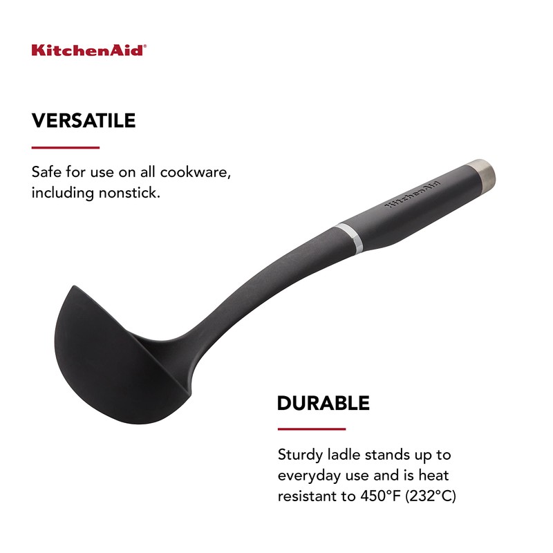 KitchenAid KO006OHOBA Gourmet Nylon Ladle,Black