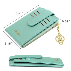 Badiya Slim Wallet Women RFID Blocking Bifold Multi Card Holder Case Coin Purse with Zipper Pocket
