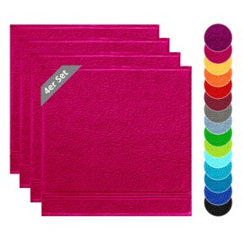 Lashuma Linz Kitchen Towel Cotton Set of 4 Tea Towels 50 x 50 cm Purple