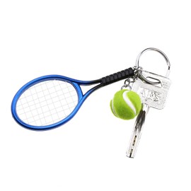 OTOTEC 12 Pieces Tennis Keychains, 6 Color Racket Ball Ring, Fashion Sports Style Gift, Mini, Portable, Assorted, Green, blue, red, silver, gold, purple