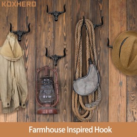 KOXHERO Cowboy Hat Holder 8Pcs Western Bull Hat Hook Display Rack Cute Cowgirl Hat Hanger Organizer Boho Cap Holder Decor for Home Bedroom Wall,Entryway, Trunk,Cloest Ranch Cabin