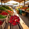 Ssmmam 20 peperoncini artificiali, verdure realistiche in plastica rossa per