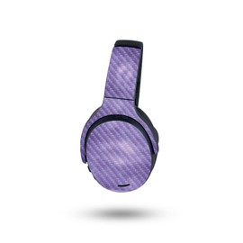 MightySkins Carbon Fiber Skin Compatible with Skullcandy Crusher ANC 2 - Purple Airbrush | Protective, Durable Textured Carbon Fiber Finish | Easy to Apply