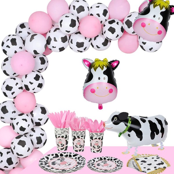 Cow Party Decoration Tableware Set