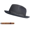 OCQOTAT Grey Cigar Fedora Hat Window Decal - Funny Sticker