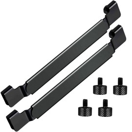 Griddle Spatula Holder, 10.2 Inch Adjustable Stainless Steel Barbecue Grill Tool Rack Accessories for Blackstone Flat Top Griddle, Camp Chef, Royal Gourmet(2 Pack/Black)