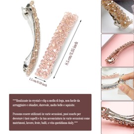 ZOCONE Haarspangen Crystal, 7 Stück Haarspangen mit Federn, Strass für Damen, Kristall, elegant, rechteckig, geeignet für Mädchen und Damen, 8,5 cm