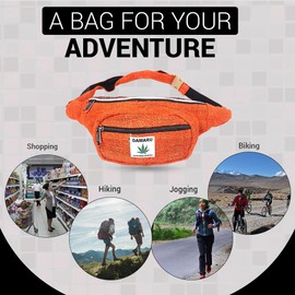 Lamatar1 Hemp Fanny Pack Vegan Festival Belt Waist Bag Handmade Hip Bags Runners Belt for Hiking Fitness Adjustable Running Pouch for All Kinds of Phones Eco-Friendly All Purpose Travel Handy (Blue)