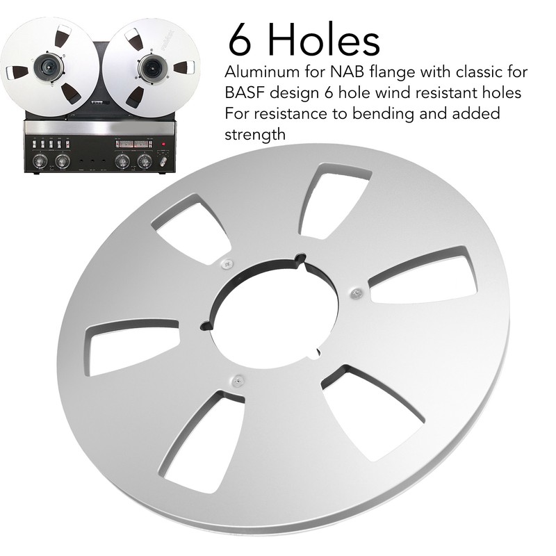 1/4 10.5 Inch Empty Tape Reel 6 Hole Aluminum Alloy